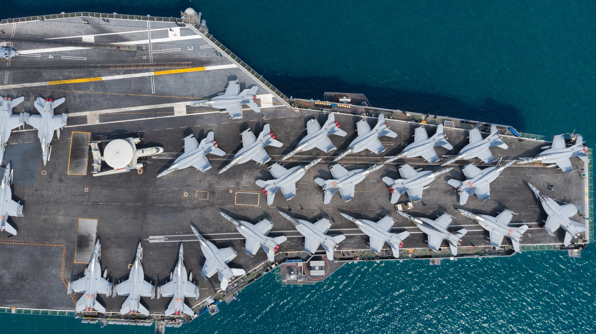Aircraft carrier deck from above